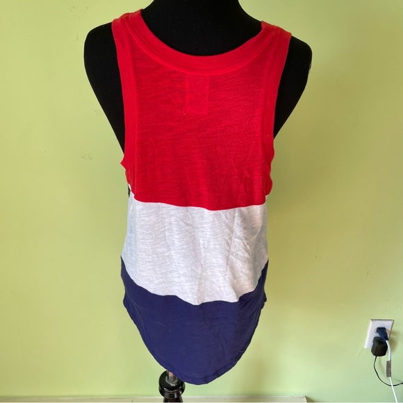 PINK VICTORIAS SECRET RED WHITE AND BLUE SEQUIN TANK TOP SIZE XS - Picture 2 of 6